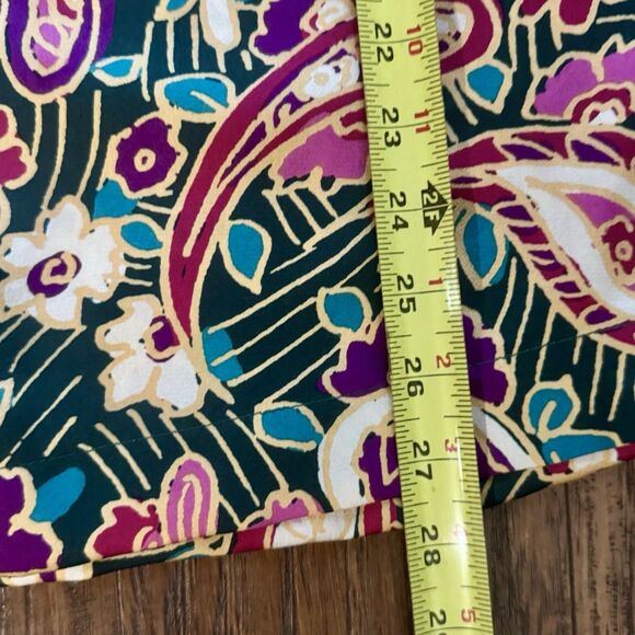 Umgee Top Paisley Blouse Button Front Ruffle Balloon Sleeve Womens Size Large - Picture 7 of 14